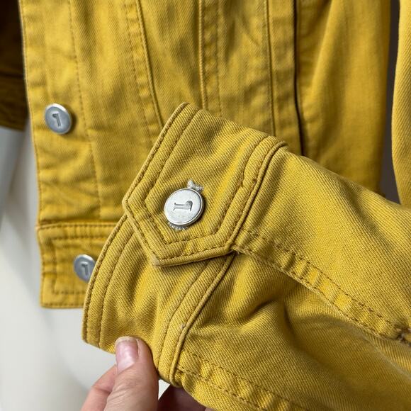 P.O.L Mustard Yellow Cropped Denim Jacket - Women’s Small - Excellent Condition - Picture 8 of 16